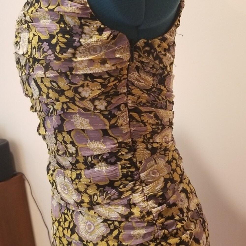 Zara Floral One Shoulder Mini Dress size M New With Tag - Picture 4 of 14